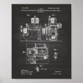 Nikola Tesla 1898 Patent Art - Chalkboard Poster (Voorkant)