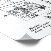 Nikola Tesla 1898 Patent Art - Witboek Poster (Hoek)
