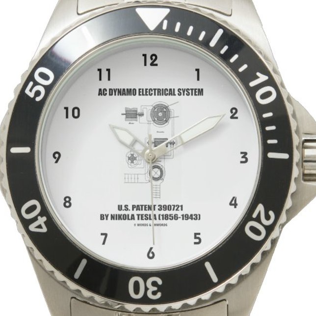 Nikola Tesla AC Dynamo Electrical System Patent Horloge (Nikola Tesla AC Dynamo Electrical System US Patent watch)