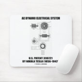 Nikola Tesla AC Dynamo Electrical System Patent Muismat (Met muis)
