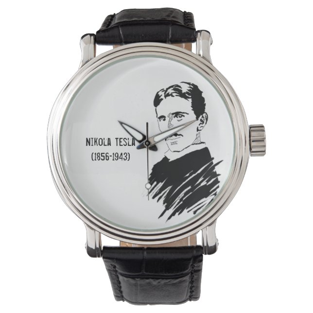 Nikola Tesla Art  polshorloge Horloge (Voorkant)