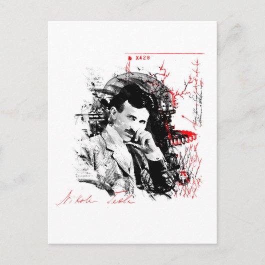 Nikola Tesla Briefkaart (Voorkant)