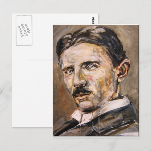 Nikola Tesla Briefkaart (Voorkant / Achterkant)