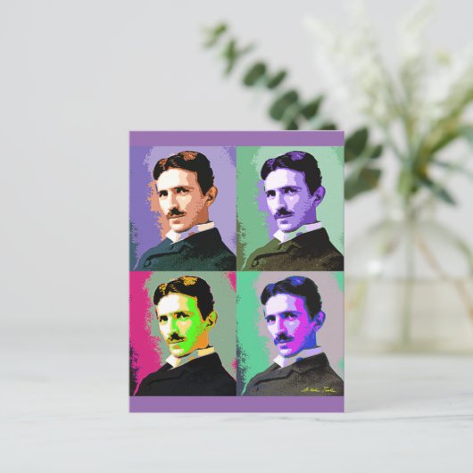Nikola Tesla Briefkaart (Staand voorkant)