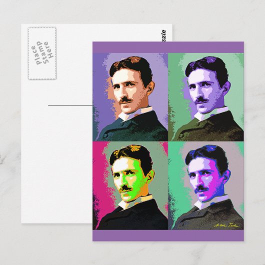 Nikola Tesla Briefkaart (Voorkant / Achterkant)