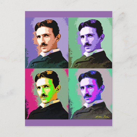 Nikola Tesla Briefkaart (Voorkant)