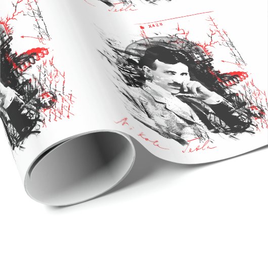 Nikola Tesla Cadeaupapier (Rol Hoek)