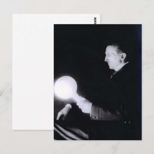 Nikola Tesla circa 1898. Briefkaart (Voorkant / Achterkant)