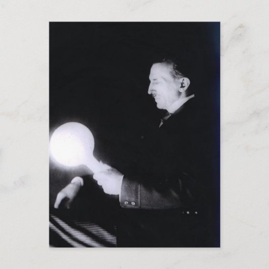 Nikola Tesla circa 1898. Briefkaart (Voorkant)