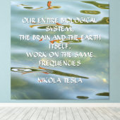 NIKOLA TESLA CITAA - ZELFDE FREQUENTIES - CANVAS AFDRUK (Insitu (Houten vloer))
