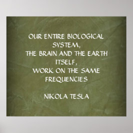 NIKOLA TESLA CITAAT - ZELFDE FREQUENTIES - POSTER