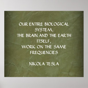 NIKOLA TESLA CITAAT - ZELFDE FREQUENTIES - POSTER