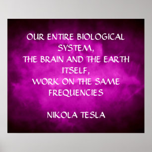 NIKOLA TESLA CITAT - ZELFDE FREQUENTIES - POSTER