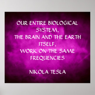 NIKOLA TESLA CITAT - ZELFDE FREQUENTIES - POSTER