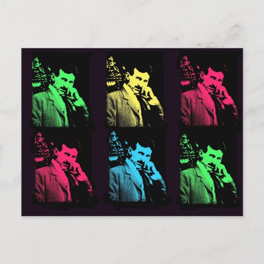Nikola Tesla Collage Briefkaart (Voorkant)