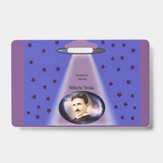 Nikola Tesla de geniale uitvinder Badge (Voorzijde)