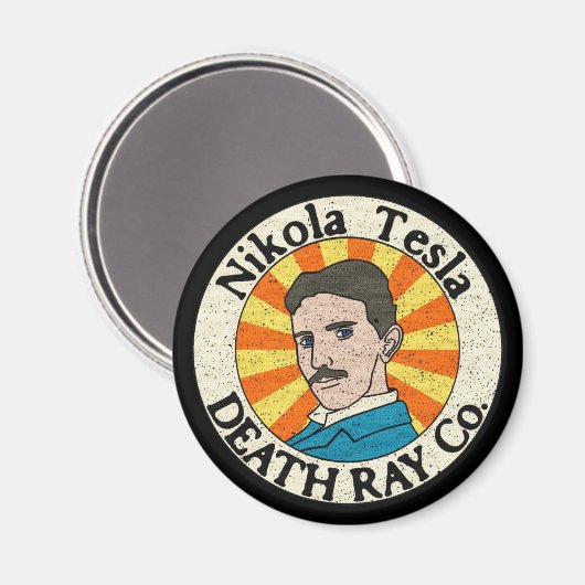 Nikola Tesla Death Ray Co. Magneten (Voorkant / Achterkant)
