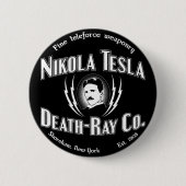 Nikola Tesla Death-Ray Co. Ronde Button 5,7 Cm (Voorkant)