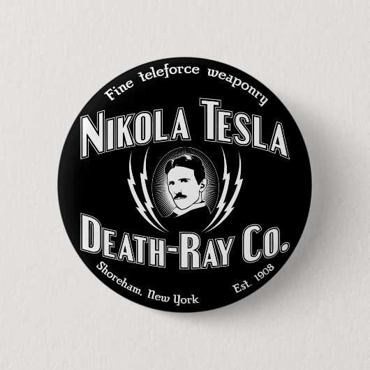 Nikola Tesla Death-Ray Co. Ronde Button 5,7 Cm (Voorkant)