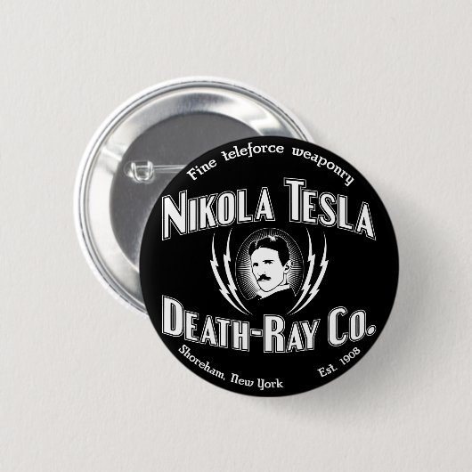 Nikola Tesla Death-Ray Co. Ronde Button 5,7 Cm (Voorkant /achterkant)