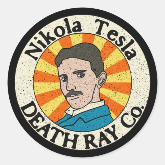 Nikola Tesla Death Ray Co. Stickers (Voorkant)