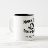 Nikola Tesla Death-Ray Co. Tweekleurige Koffiemok (Voorkant links)