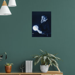 Nikola Tesla demonstreert draadloze Power C 1900 Poster