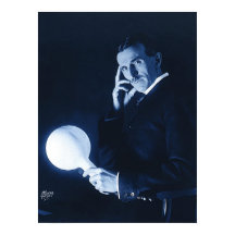 Nikola Tesla die draadloze stroom demonstreert C 1