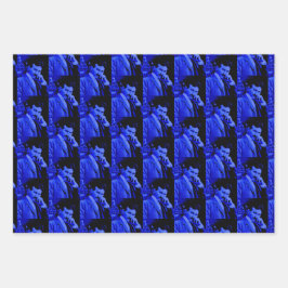 Nikola Tesla Digital Art Blue Tint Inpakpapier Vel