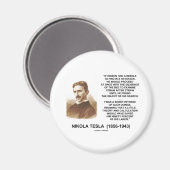 Nikola Tesla Edison Needle Haystack Theory Quote Magneet (Voorkant / Achterkant)