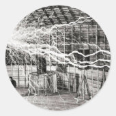 Nikola Tesla Electricity Ronde Sticker (Voorkant)