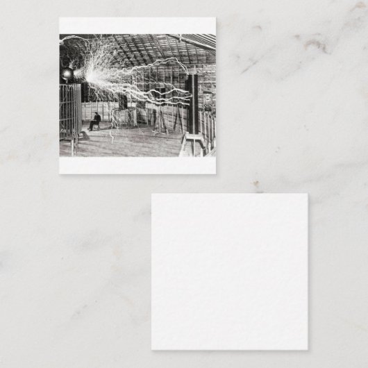 Nikola Tesla Electricity Vierkante Visitekaartje (Voorkant / Achterkant)