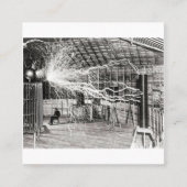 Nikola Tesla Electricity Vierkante Visitekaartje (Voorkant)