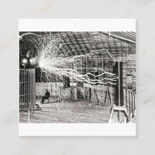 Nikola Tesla Electricity Vierkante Visitekaartje (Voorkant)