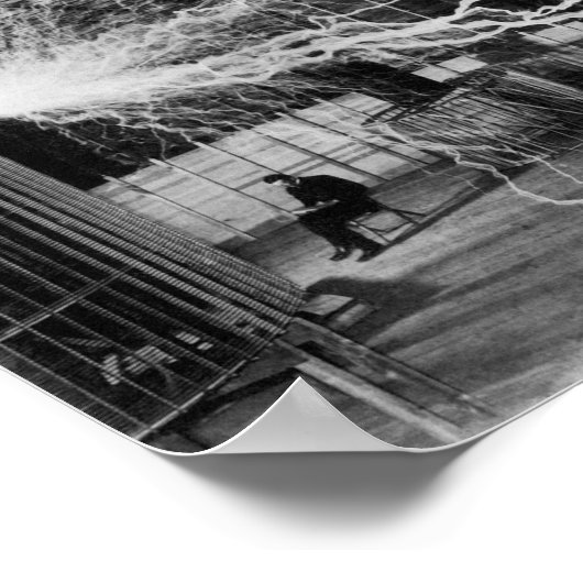 Nikola Tesla - elektriciteitsbouten Poster (Hoek)