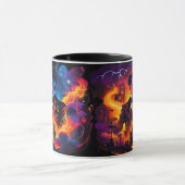 Nikola Tesla Elektriserend Genie Neon Pop Art Mok (Midden)