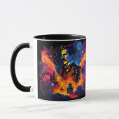 Nikola Tesla Elektriserend Genie Neon Pop Art Mok (Links)