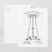 Nikola Tesla Energy Transmission Pantent US119732 Briefkaart (Voorkant / Achterkant)