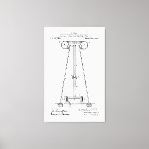 Nikola Tesla Energy Transmission Pantent US119732 Canvas Afdruk