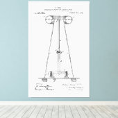 Nikola Tesla Energy Transmission Pantent US119732 Canvas Afdruk (Insitu (Houten vloer))