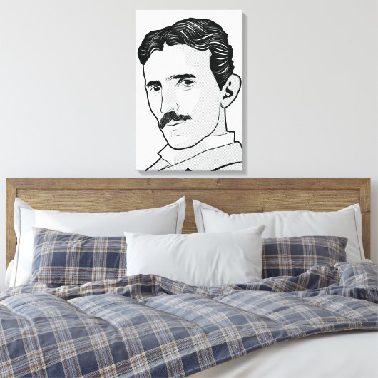 Nikola Tesla Face Canvas Afdruk (Insitu (Slaapkamer))
