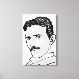 Nikola Tesla Face Canvas Afdruk