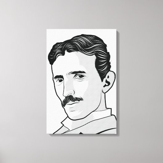 Nikola Tesla Face Canvas Afdruk (Voorkant)