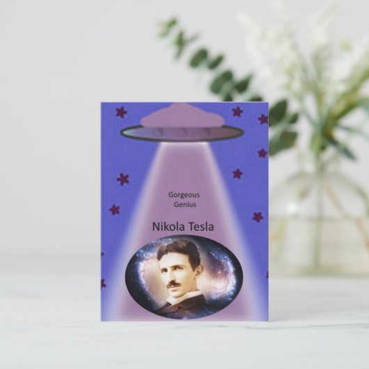 Nikola Tesla Genius Briefkaart (Staand voorkant)