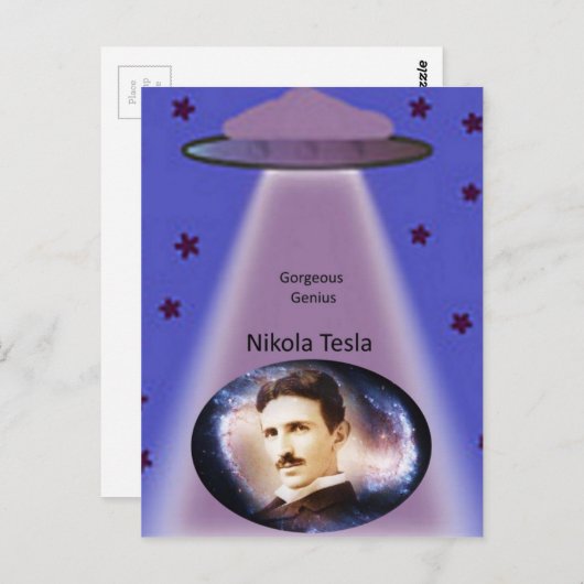 Nikola Tesla Genius Briefkaart (Voorkant / Achterkant)