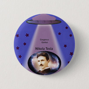 Nikola Tesla - Genius Ronde Button 5,7 Cm