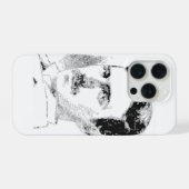 Nikola Tesla Gezicht iPhone Hoesje (Achterkant horizontaal)