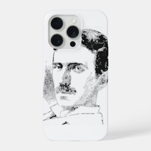 Nikola Tesla Gezicht iPhone Hoesje (Achterkant)