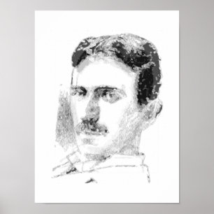 Nikola Tesla Gezicht Poster