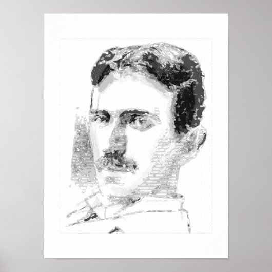Nikola Tesla Gezicht Poster (Voorkant)